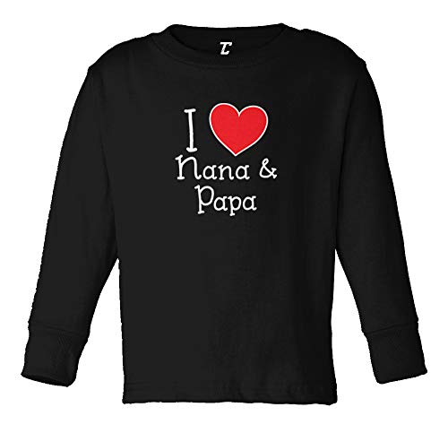 I Love My Nana & Papa - Heart Cute Infant/Toddler Cotton Jersey T-Shirt
