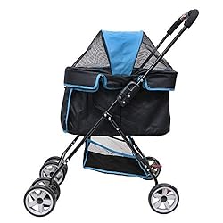 Swift Pet Stroller - Teal: Zipperless, Quality Mesh