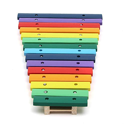 image for K&A Company 15 Tone Colorful Wooden Glockenspiel Xylophone Educational