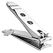 Kohm Curved Blade Edge Nail Clipper with Nail File (Swing Out), SS Wide Jaw Toenail Clippers for Thick Nails, Large Nail Clippers for Men, Seniors, Women