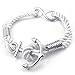 KONOV Mens Womens Rope Bracelet, Love Infinity Anchor Charm, White Silver