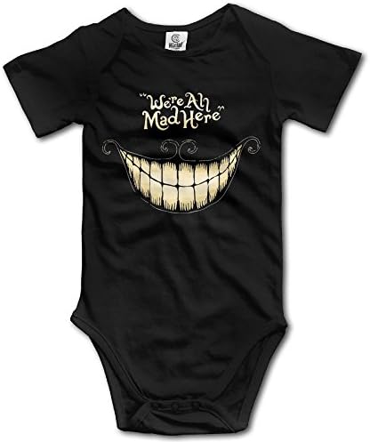 IGENERAL Unisex We're All Mad Here - Alice in Wonderland Baby Rompers Baby Onesie Short Slev