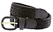 Belts.com Leather Covered Buckle Woven Elastic Stretch Belt, Black, (4XL(50-56