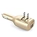 Elepower 2 in 1 Dual USB Car & Wall Charger AC DC Power Adapter Folding Home Travel Charger for iPad Air 2/Mini, iPhone 7 / 6s/ Plus, Galaxy S / J / Note /Tab Series, LG, Nexus, Kindle and More-Gold
