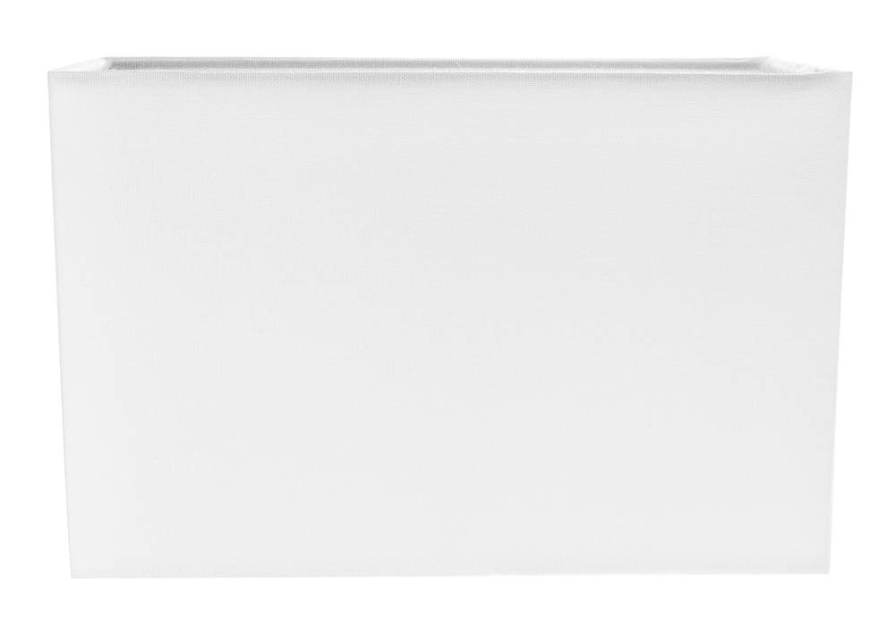 Contemporary and Stylish Ivory White Linen Fabric Rectangular Lamp Shade for Wall Ceiling or Table - 29cm Length 60w Maximum Suitable for The Home or Commercial Usage by Happy Homewares