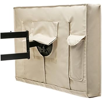 Outdoor Tv Cover 50 52 Beige Weatherproof Universal Protector For Lcd Led Plasma Television Screens Built In Bottom Cover And Remote Storage