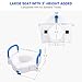 Health Line Massage Products 5 inch Elevated Raised Toilet Seat Commode Seat Riser, with Removable Padded Handles & Locking Mechanism, Portable and Sturdy for Handicapped, Elderly and Seniors