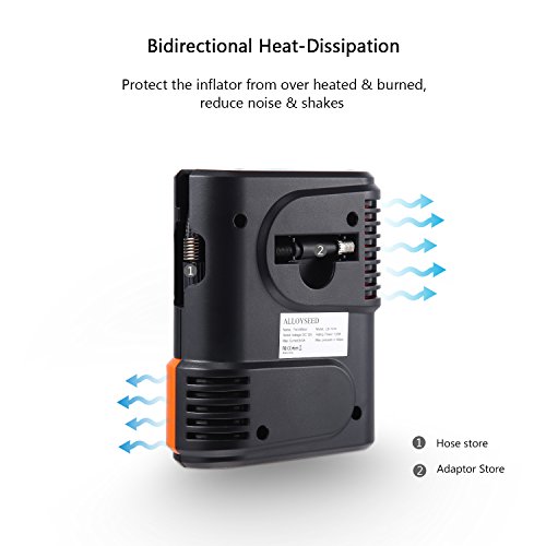Portable Air Compressor Pump by Alloyseed, Compact Digital Tire Inflator, Mini 12V 100 PSI Tire Pump for Car, Bicycle, RV and Other Inflatables