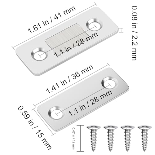 Cabinet Magnetic Catch Jiayi 4 Pack Ultra Thin Cabinet Door Magnetic Catch for Drawer Magnets Adhesive Cabinet Latch Magnetic Closures for Kitchen Closet Door Closing Magnetic Door Catch Closer