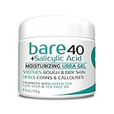Bare Urea 40% Percent Plus Salicylic Acid Cream for Hands, Feet, Elbows and Knees - Corn & Callus Remover - Skin Exfoliator & Moisturizer - Repairs Thick, Callused Dead & Dry Skin