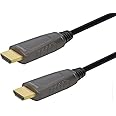 Monoprice 8K Ultra High Speed Fiber Optic Certified HDMI Cable - HDMI 2.1, 8K@60Hz, 4K@120Hz, 48Gbps, HDR, VRR, Active Optical Cable (AOC), CMP Plenum Rated, 32ft, Black