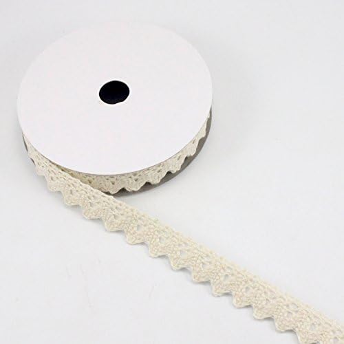 2y/lot 15mm Adhesive Tape Cotton Fabric Lace Tape Sticker DIY Scrapbooking Crafts (Ivory)