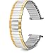 Men’s Stainless Steel Stretch Watch Band, Flex Radial Expansion Replacement Strap, 16-22 mm (Tow Tone)