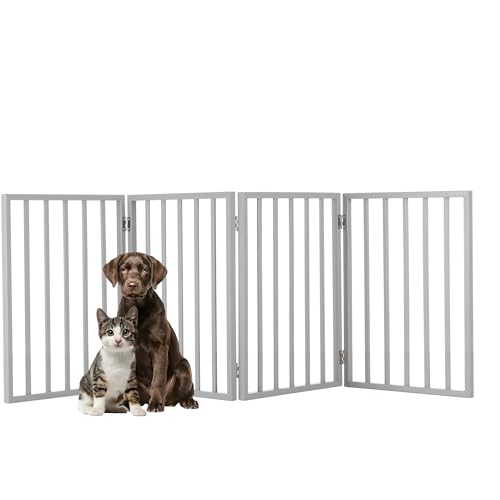 Pet Gate - 4-Panel Indoor Foldable Dog Fence for Stairs, Hallways, or Doorways…