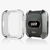Fitbit Versa Case, Belyoung Soft TPU Slim Fit Full Cover Screen Protector for Fitbit Versa Smartwatch (clear)