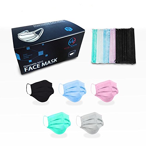 UPC 703694886546, Multi-Colored Disposable Surgical Mask (FDA Approved and Tested) Sanitary Face Mask (5 Colors - 50 Pcs) Commercial Grade (Newly Designed Stylish Packaging) 3-Ply Earloop Dental Mask.