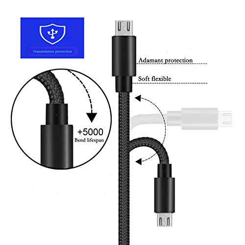 Micro USB Cable, Black CellTronics 6Ft XBOX/PS4 Controller Premium Charger Cable, Fast Speed and Extra Durable Charging Cable for Android/Windows/Samsung/Nokia/Nexus/Sony/PS4/Tablet/HTC/LG (6Pack 6FT)