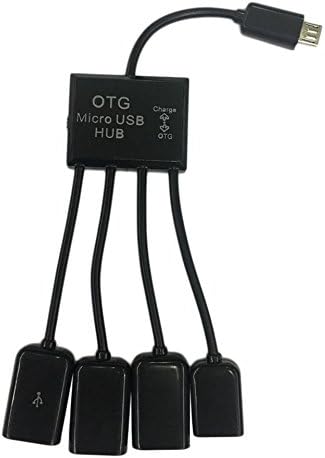 4 Port Micro USB Power Charging OTG Hub Cable for Android Tablet Smartphone OTG Hub Cable Connector Spliter Black