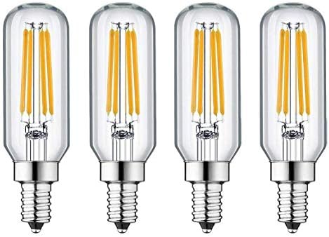 CTKcom 6W E12 Edison LED Filament Light Bulb(4 Pack)- Dimmable Candelabra Light Bulb T8/T25 LED Tubular Bulb 60W Equivalent Warm White 2700K 360LM Tube Bulb for Candle,Pendant Light,E12 Base 110V-130V