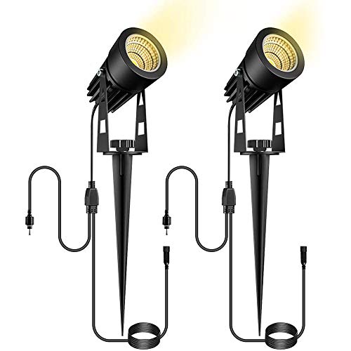 B-right Gartenbeleuchtung 2er Pack 3W LED Gartenstrahler mit 3M Kabel, Gartenleuchte mit Erdspieß, enthält keinen Stecker. (Zubehör, nur für die Upgrade 4 in 1 oder 6 in 1 Gartenleuchte geeignet)