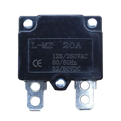 WELLYE 2Pcs 20A 125/250Vac 50Vdc Automatic Reset Relay Fuse Therma Switch Circuit Breaker Current Overload Protector Children Ride On Toy Car Accessories