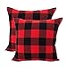LEIOH Christmas Decorations Retro Checkers Plaids Cotton Linen Pillow Covers 16x16 Inches Farmhouse Decorative Throw Pillow Covers Cushion Case for Sofa Bed Set of 2