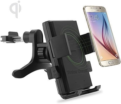 Aventus (Qi Air Vent Wireless Charger + Qi Receiver) BlackBerry KeyOne Fast Wireless Car Charger Ultra-Slim Portable for Air Vent And Ultra Thin QI Wireless Charger Adapter Receiver Card