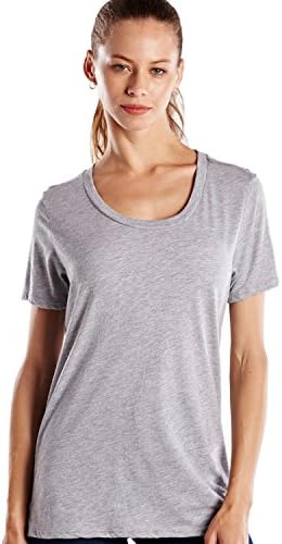 US Blanks Women's Fine Jersey, Short Sleeve, Loose Fit Boyfriend Tee L Heather Grey, Made In USA