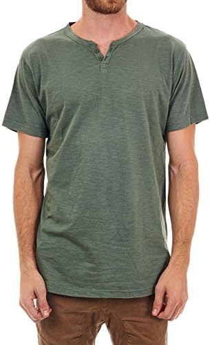 PX Clothing Men's Torey Henley in Green Asparagus