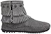 Minnetonka Women's Double Fringe Side Zip Boot,Grey,9 M US