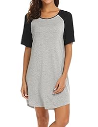 Camisón de dormir de manga corta para dama, blando, para dormir, tallas S-XXL