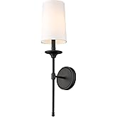 Z-Lite 3033-1S-MB Emily Wall Sconce, 1-Light 60 Watts, Matte Black