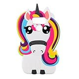 Joyleop 3D Rainbow Unicorn Case for LG V30 V30+ V30S,Soft Silicone Cartoon Animal Cute Cool Fun Shell,Kawaii Character Fashion Kids Girls Protector,Unique Rubber Skin for LG V30 Plus V30S ThinQ