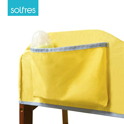 Solfres Dual-Belt High Chair Cover, Baby High Chair Cover with Straps, for Kids Wooden or Restaurant High Chair, Sturdy and Robust Material, Yellow