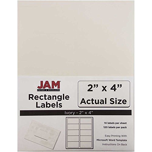 JAM Paper Mailing Address Labels - Medium - 2" x 4" - Ivory - 120/pack