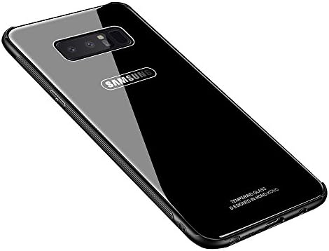 MAKAVO Samsung Galaxy Note 8 Case, MAKAVO Tempered Glass Back Cover Silicone Bumper Hybrid Anti-Scratch Shockproof Protective Hard Shell for Samsung Galaxy Note8 2017