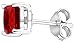 FANTOM Sterling Silver 925 Princess Cubic Zirconia Simulated Ruby Red Cz Stud Earrings 2.00 Carat
