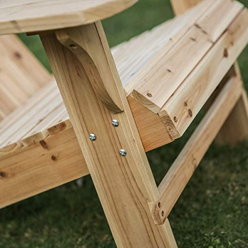 Romayard Wooden Adirondack Chair, Outdoor Fir Unpainted Wooden Chairs for Outdoor, Garden, Lawn, Deck Chair, Natural…