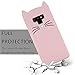 Cat Galaxy Note 9 Case, Miniko(TM) Cute Kawaii Funny 3D Pink Meow Party Bread Cat Kitty Whiskers Protective Soft Rubber Case Skin for Samsung Galaxy Note 9 2018 Teen Girls Women Girly Kid