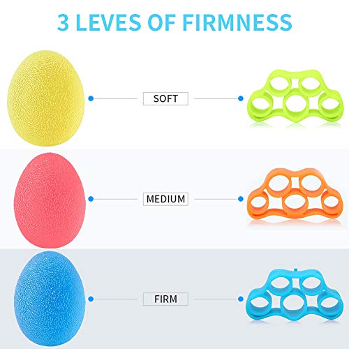 Newlemo-Antistressbaelle-handtrainer-3-Anti-Stress-baelle-und-3-fingertrainer-fuer-Erwachsene-und-Kinder-Stressabbau-Kraft-steigern-Geschicklichkeit-verbessern