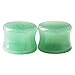 Longbeauty 1 Pair Aventurine Ear Plugs Double Flared Stretcher 00G