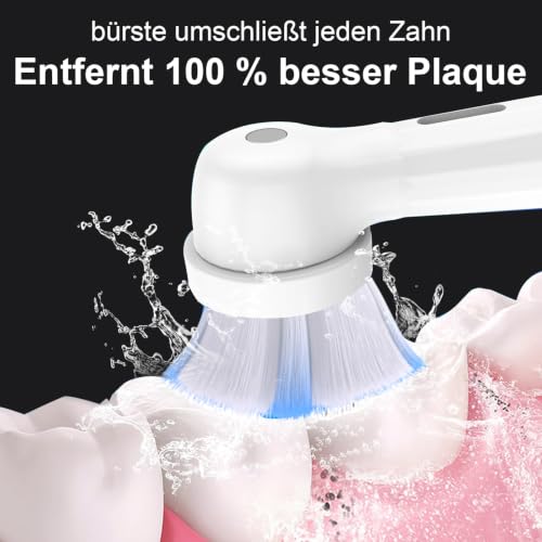 Pack of 10 Toothbrush Heads Compatible with Oral B IO Electric Toothbrush Heads Compatible with Oral B IO 2/3/4/5/6/7/8/9/10 (Black White)