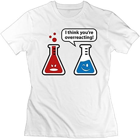 Erjran I Think You're Overreacting Women's Comfortable Short Sleeve T Shirt Color White Size S