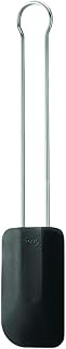RÖSLE Teigschaber, Hochwertiger Teigspachtel als Back- und Kochhelfer, strapazierfähiges Silikon, schwarz, 26 cm, Edelstahl 18/10, -30°C bis +200°C, Spülmaschinengeeignet