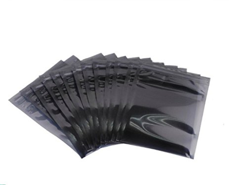BULUSHI 100Pcs Various Specifications Silver Tone Resealable Zip Lock Anti Static Bag (230X330MM)