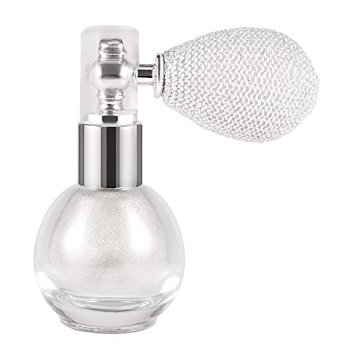 Pearl White Highlighter Powder Glitter Spray, Body Glitter Spray Face High Gloss Spray Shimmer Sparkle Powder Makeup Spray for Hair Face Body Glitter Soray Brillo para el cuerpo01