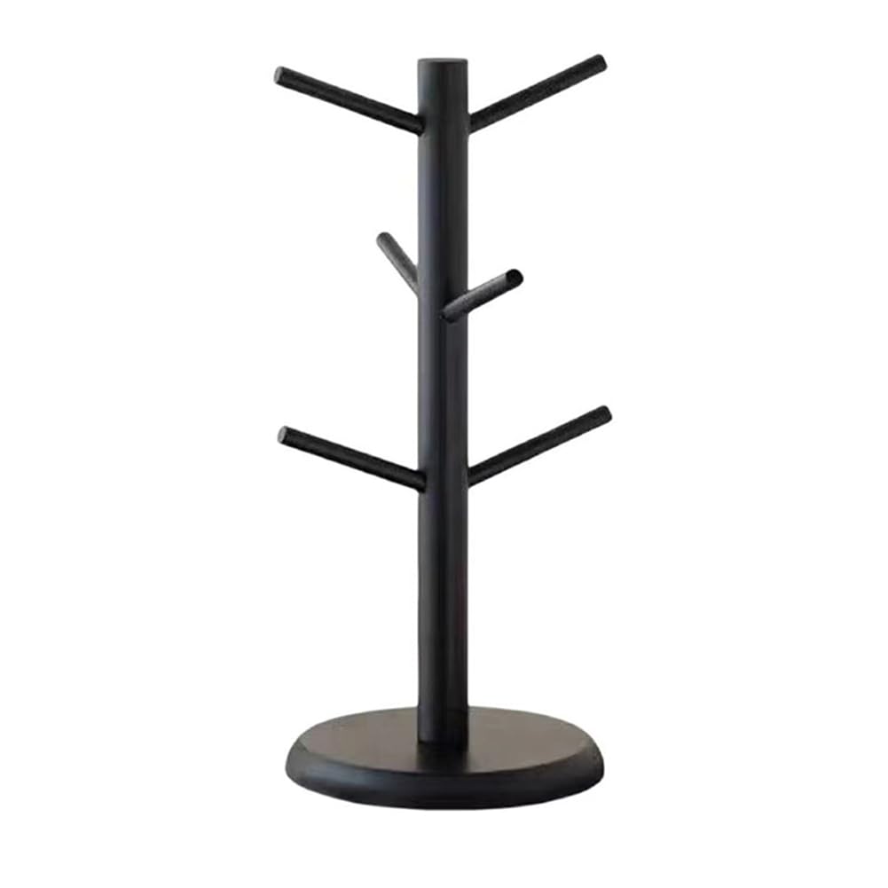 VANTOBEST Black Mug Holder Tree Mug Hanger Stand Coffee Cup Holder Coffee Mug Rack Cup Holders with 6 Hooks for Countertop Coffee Mug Rack Organizer Stand