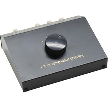 Transmedia Audio Umschalter manuell, 4-fach, Cinch und 3,5mm Klinke