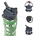 Lifefactory 22-Ounce BPA-Free Glass Water Bottle with Straw Cap and Protective Silicone Sleeve, Green