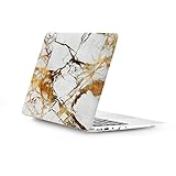 ZinMark Soft-Touch Rubber Coated 13 inch Shell Folio Cover Hard Case for [ MacBook Air 13.3 inch ] (Model: A1369 & A1466 ) - Gold Marble